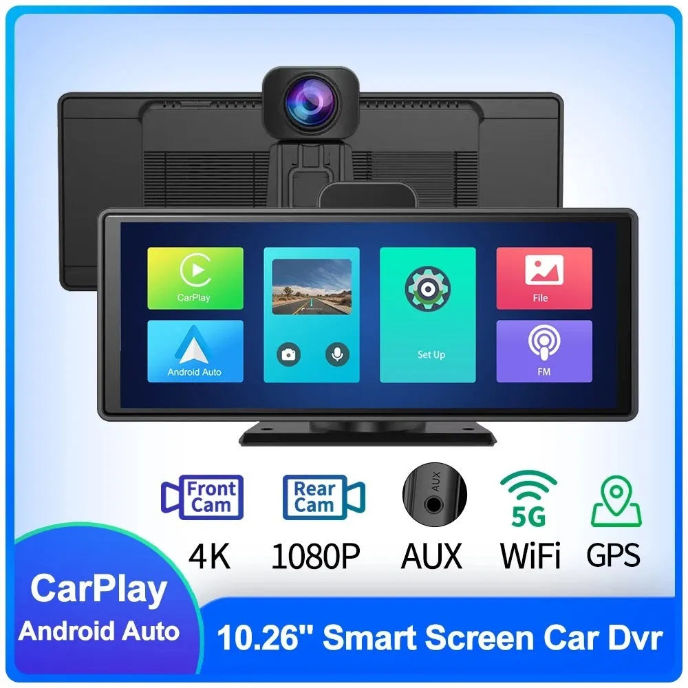 12-inch touch screen car DVR with front and rear cameras for vehicle recording