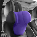 Memory foam car lumbar support pillow and headrest set with knitted fabric cover in multiple colour options