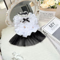 White polyester princess style waltz gauze skirt for small dogs on size chart