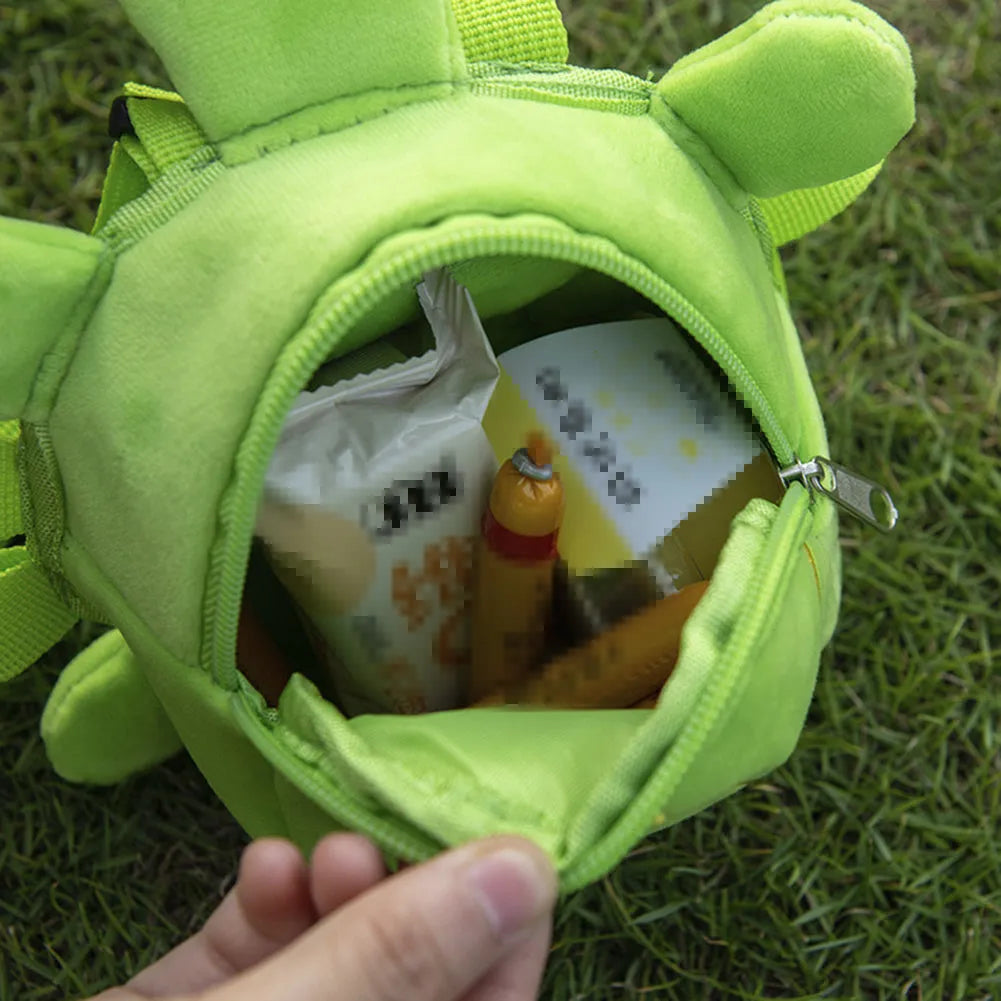 Cartoon turtle shape velvet dog backpack harness in brown green grey yellow with metal zipper