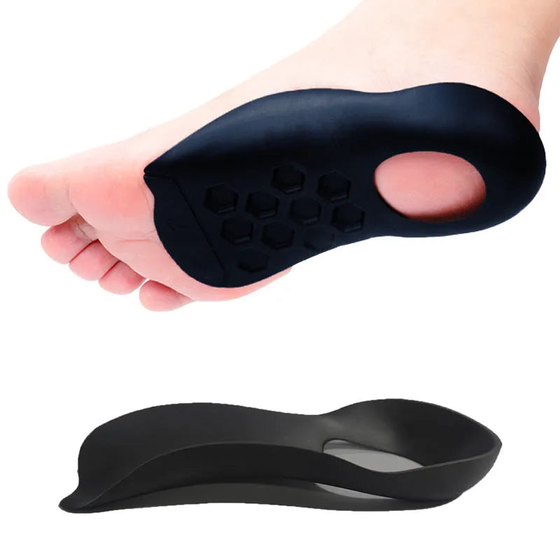 TPR arch support insoles for varus correction in white, black and skin colour options