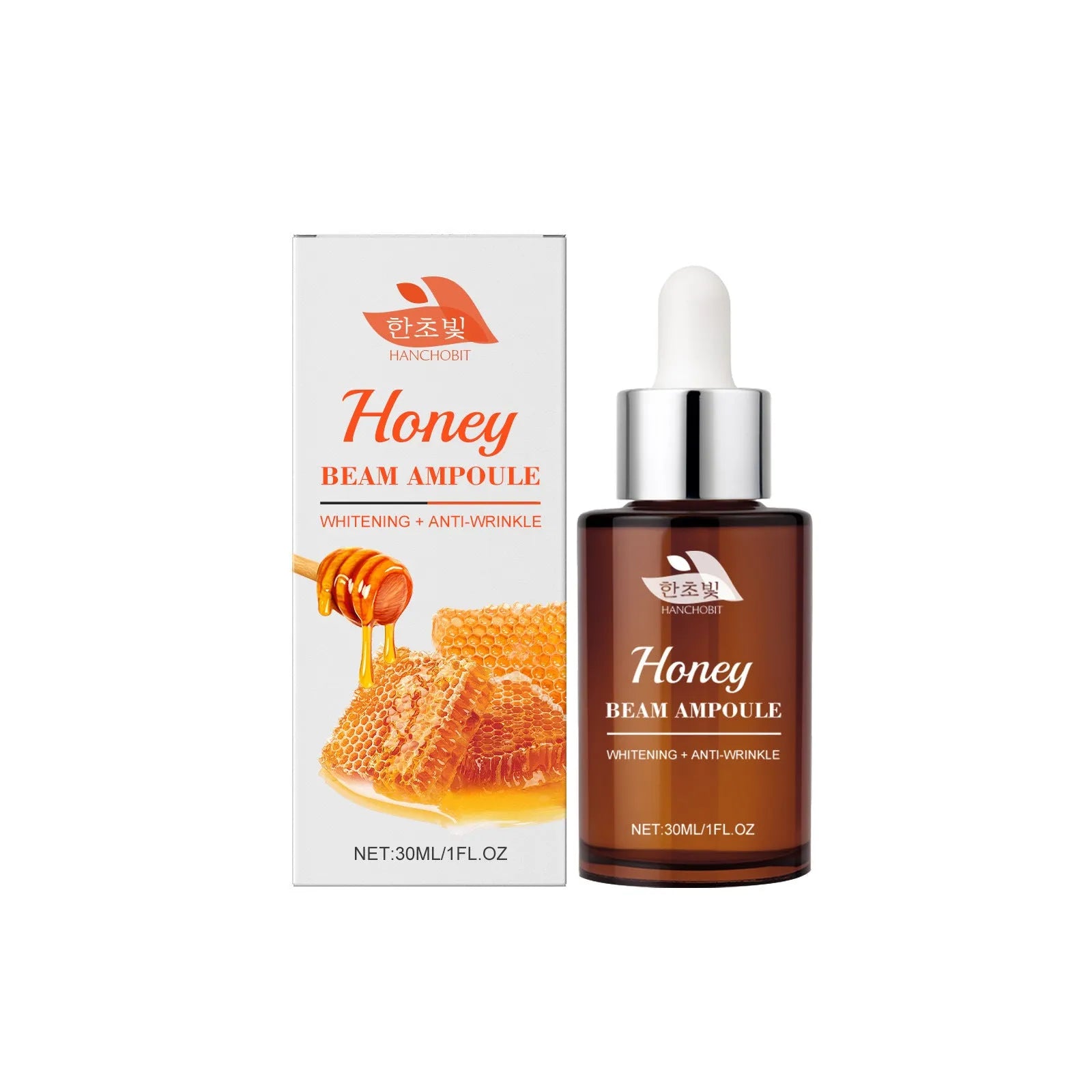 30ml moisturising facial liquid with honey lily ginseng extract in a transparent bottle