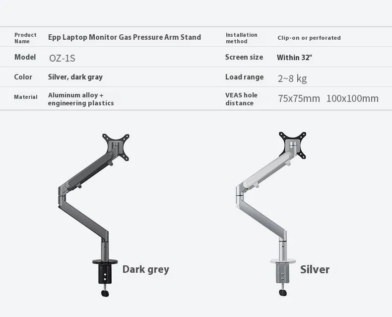 Aluminium laptop cooling stand with hover design in silver colour