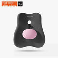 Car lumbar support pillow with memory foam and bumpy massage surface in black colour for driving seat back support