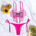 Women's bow-detailed bikini suit in briefs style with sleeveless split design