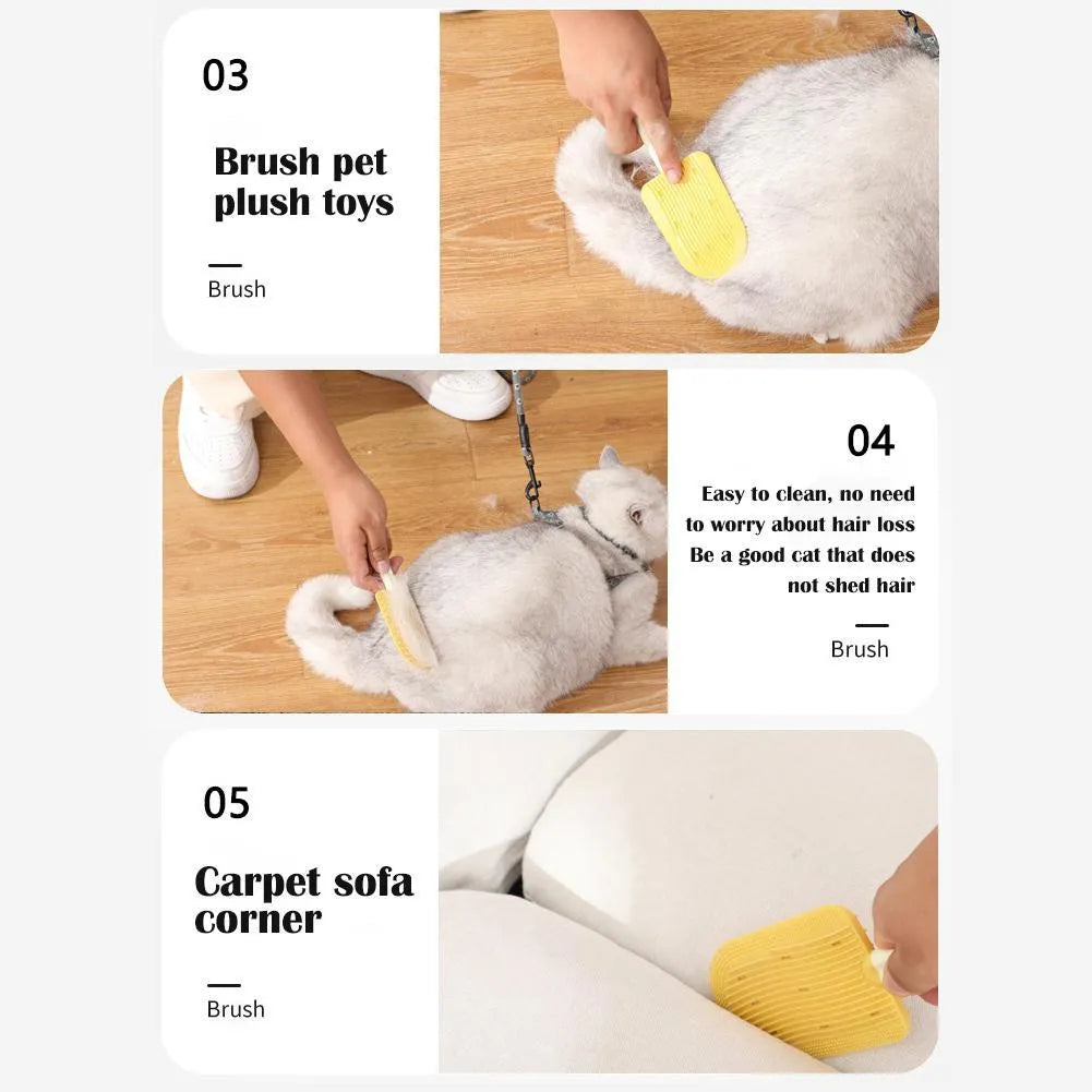 Green soft silicone pet hair brush 200 by 75 mm for cats and dogs foldable design