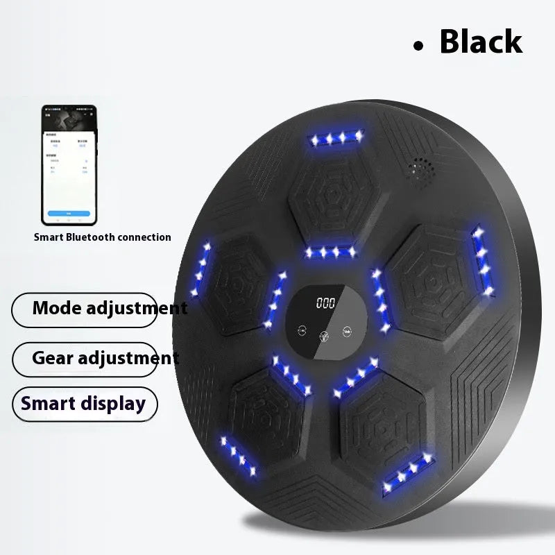 Smart music boxing machine hanging wall target with PU striking surface in black option for home reaction training
