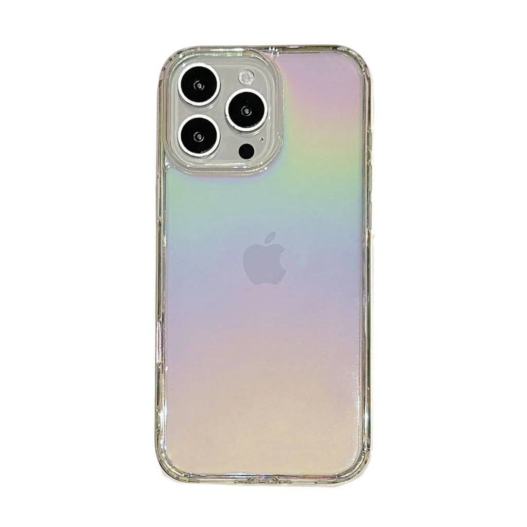 Colourful PC TPU phone case with mirror and laser design compatible with iPhone 13 to 16 series