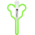 Dog poop bag holder with fixed clip and adjustable velcro strap for leash attachment