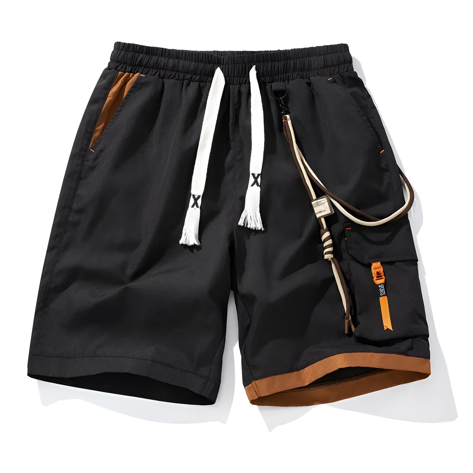 Men's plus size bamboo fibre sports shorts in a loose, cropped fit