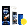 HOMONTH headlight restoration spray kit with 120ml bottle, sponge, and microfibre towel