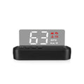 Black ABS car head up display with 2.0-inch screen and OBD interface on windscreen
