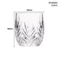 Crystal whiskey shot glass with thick bottom and 350ml capacity in selected colour style
