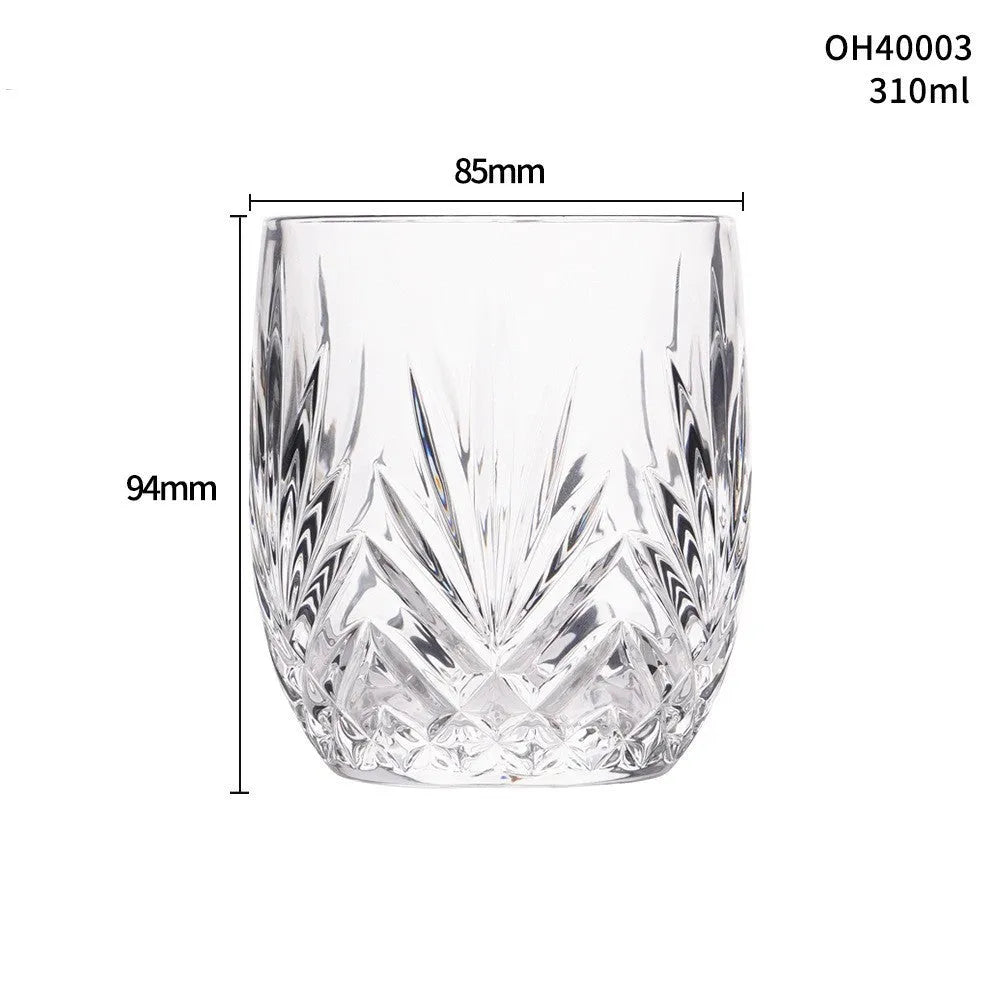Crystal whiskey shot glass with thick bottom and 350ml capacity in selected colour style
