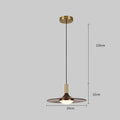 Walnut wood fish line chandelier with all-copper accents against a light background
