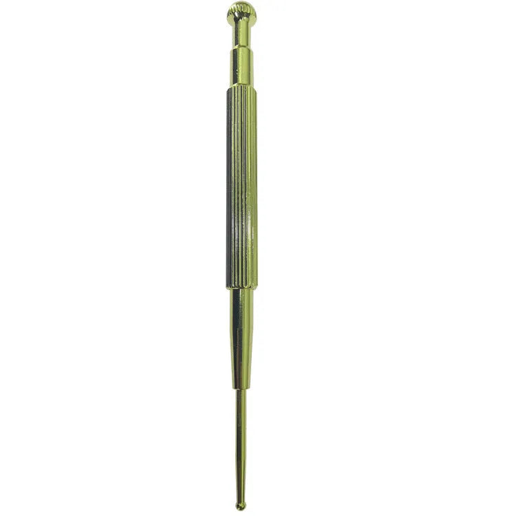 Brass elastic auricular points massage probe pen in yellow for ear health massage