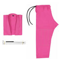Cotton blend Brazilian Jiu-Jitsu uniform in black, set includes top and trousers for training.