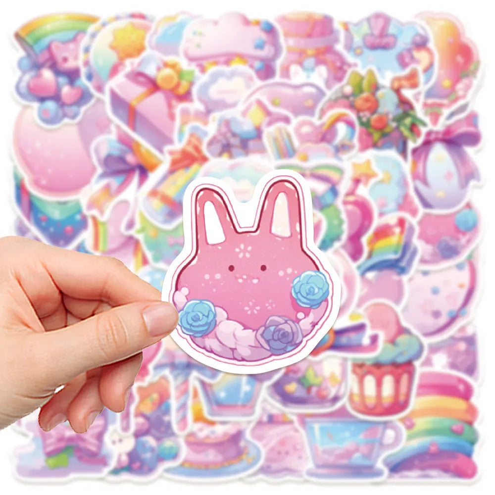 Fresh candy small object decorative waterproof stickers measuring 4-7cm on individual sheets