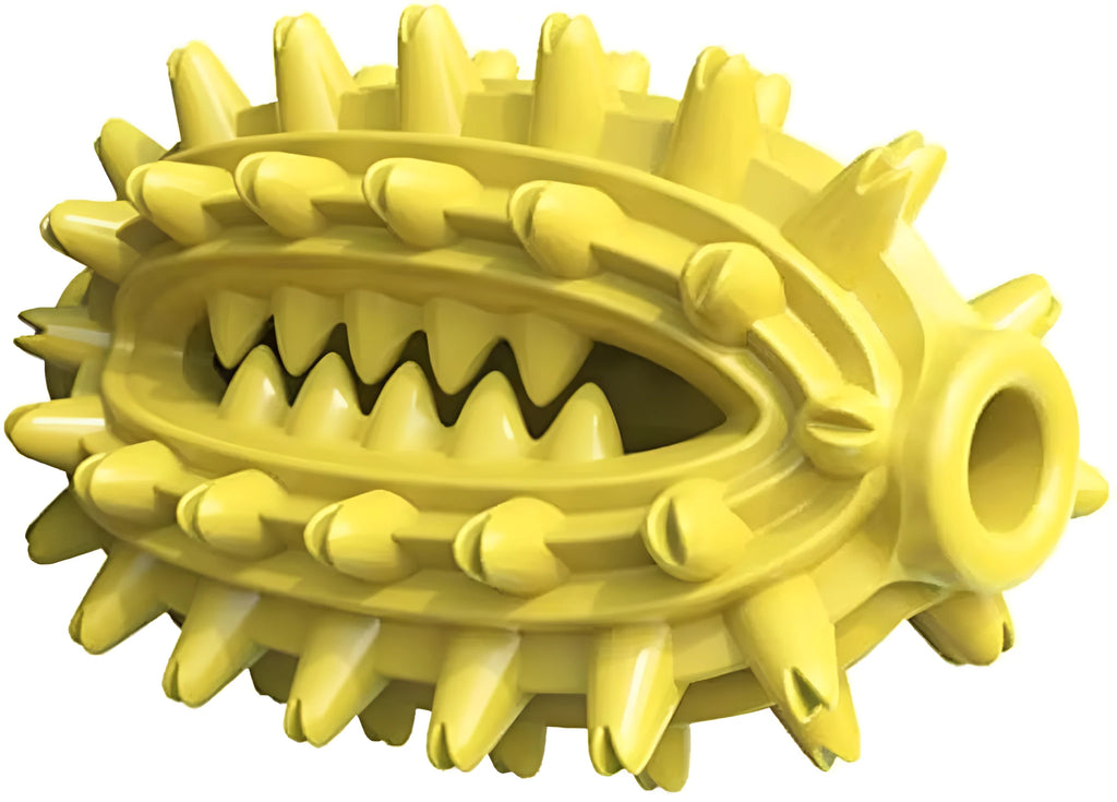 Green cactus-shaped dog chew toy for dental cleaning and aggressive chewers on a white background.