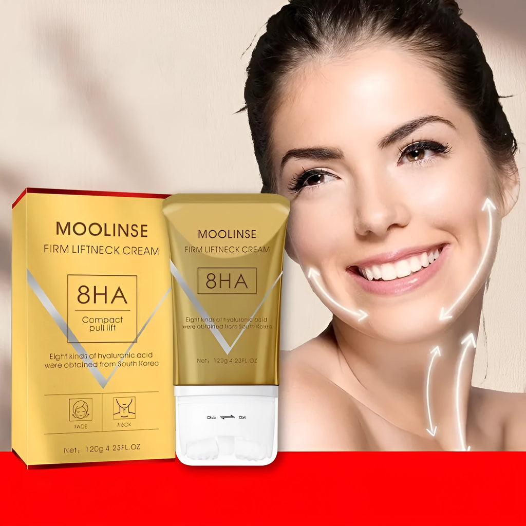 Neck moisturising cream with application roller for dry skin care