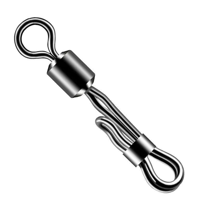 Brass quick release barrel swivel bearing with 8-word ring body for fast fishing line changes
