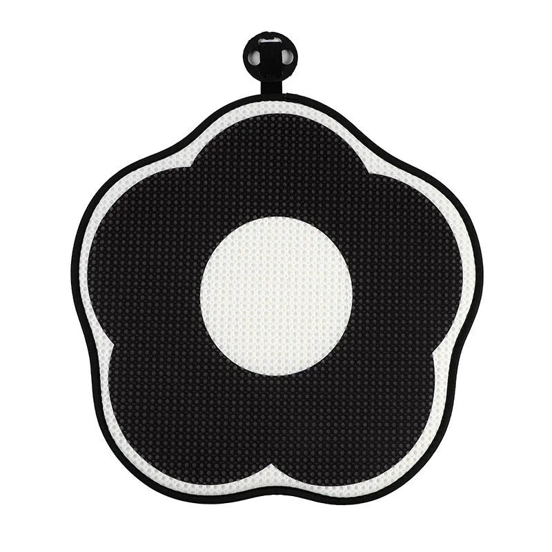 Plush automotive headrest neck pillow with checkered pattern for car seat comfort