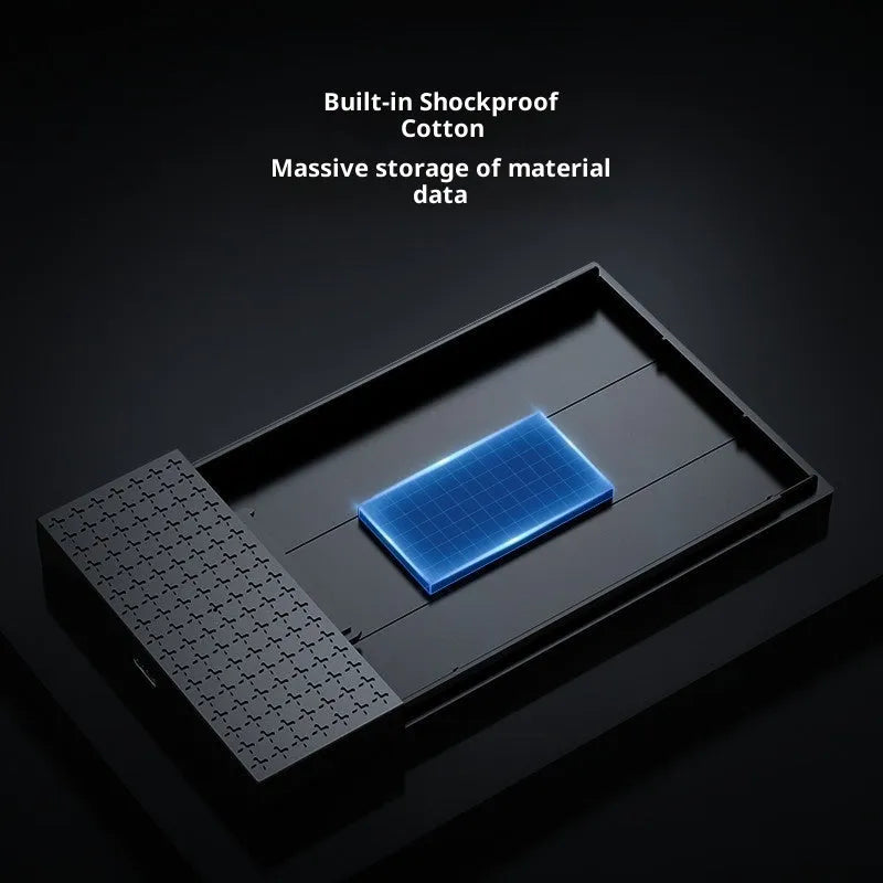 Black ABS plastic 25-inch Type-C external hard disk enclosure with USB 3.1