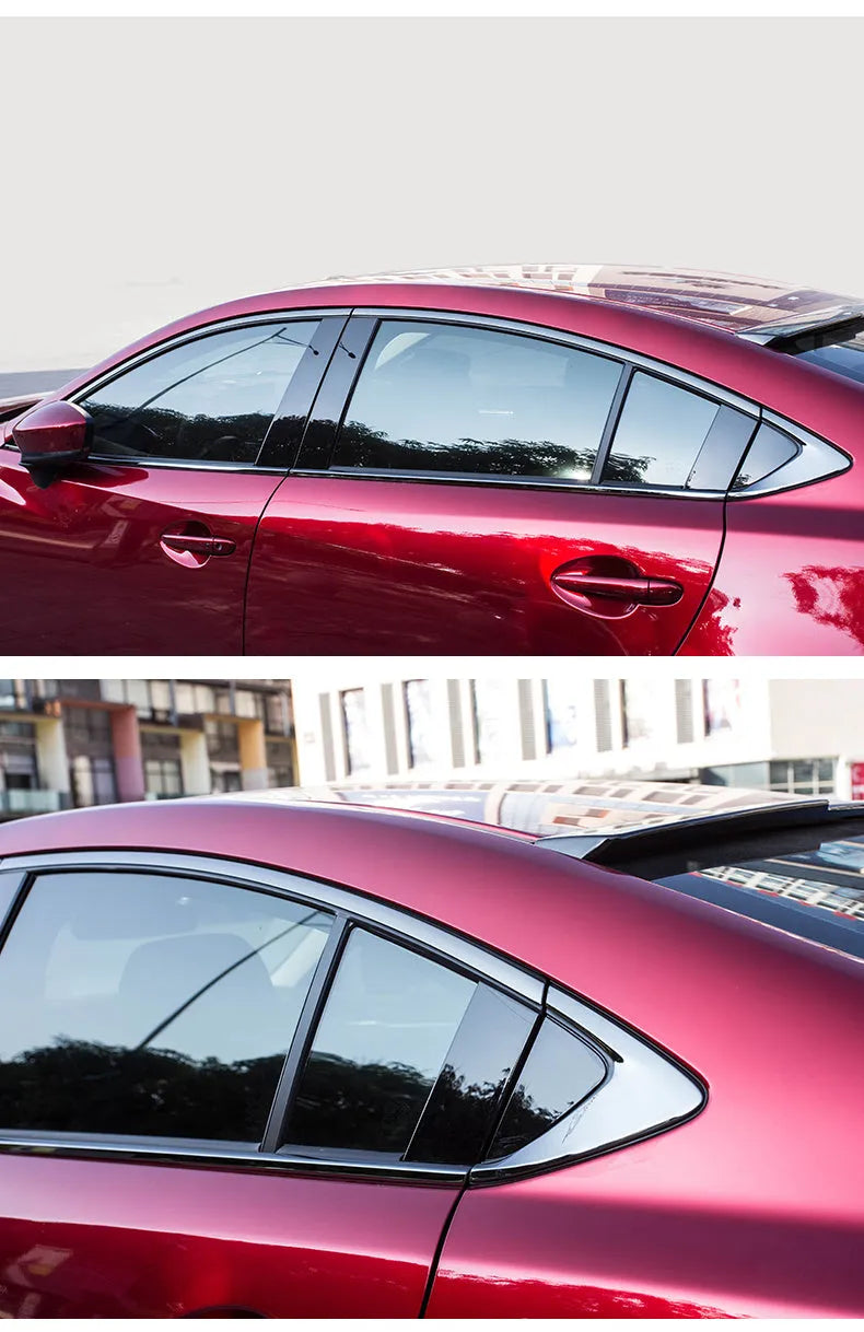 Stainless steel window trim strip with black titanium finish for window moulding installation