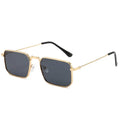Square men's steampunk sunglasses with gold frame and gray piece, five colour options available