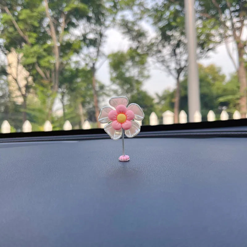 Plastic car hanging ornament with swing design in blue, green, pink, purple, or yellow