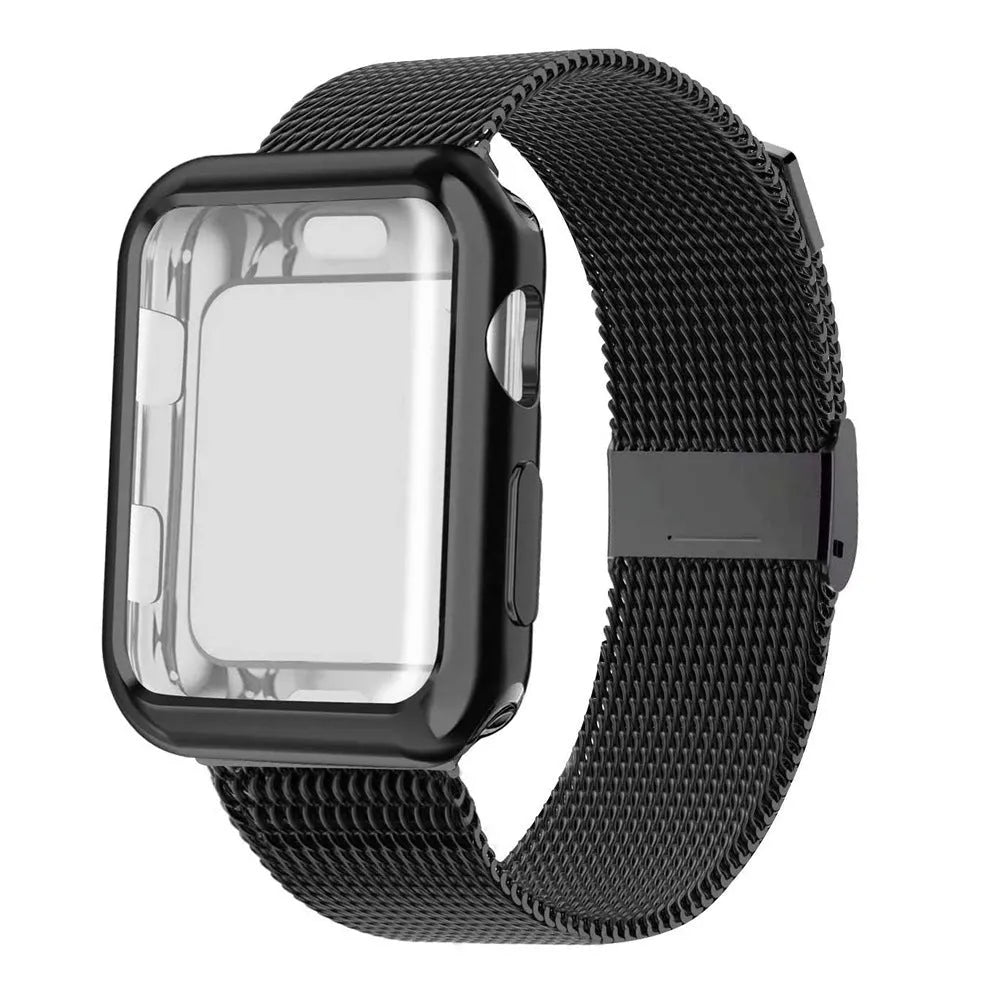 Apple Magnetic Watch Band in Milan metal loop style with magnetic closure, shown in silver colour