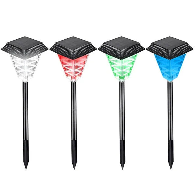 Solar garden light TS-S5103 with 12 LED and six colour modes in an outdoor garden setting