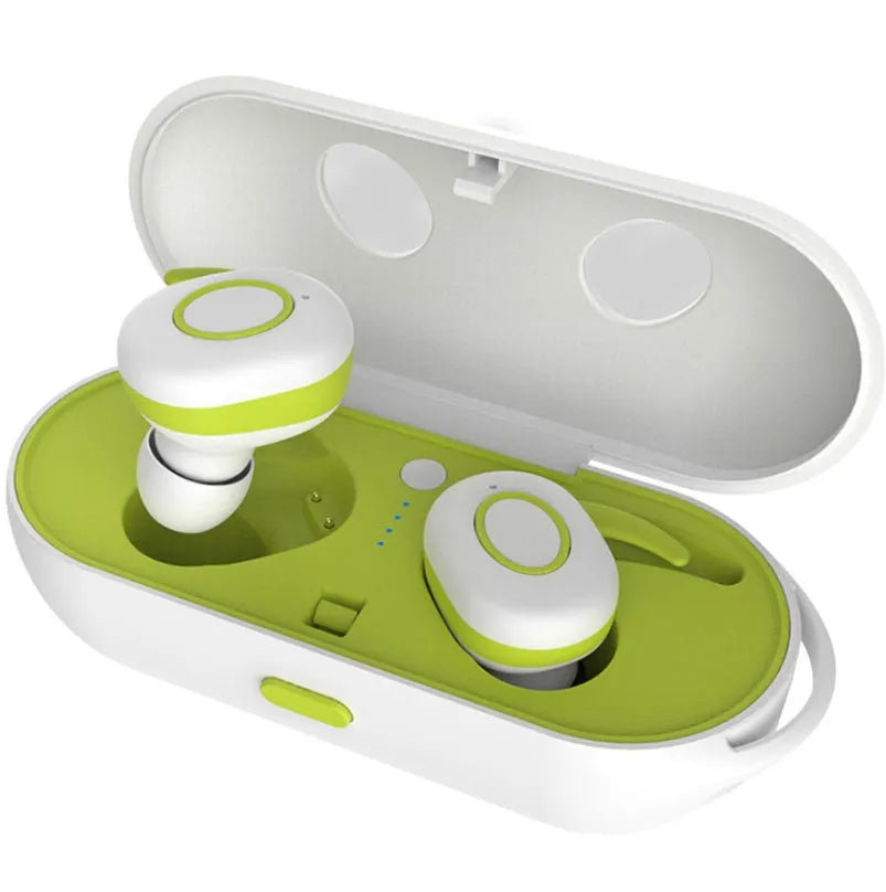 Wireless Bluetooth earbuds noise reduction HiFi stereo mini in-ear sports headphones, black colour