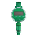 Automatic watering timer in green for drip irrigation with dial interface and brass connectors