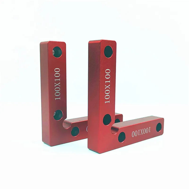 Aluminium alloy woodworking right angle fixture positioning block with measurement scales