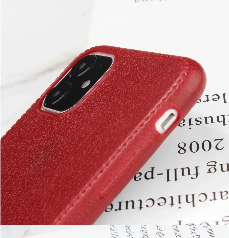 Black leather-style TPU phone case for iPhone 11 Pro Max with precise cutouts for camera and buttons