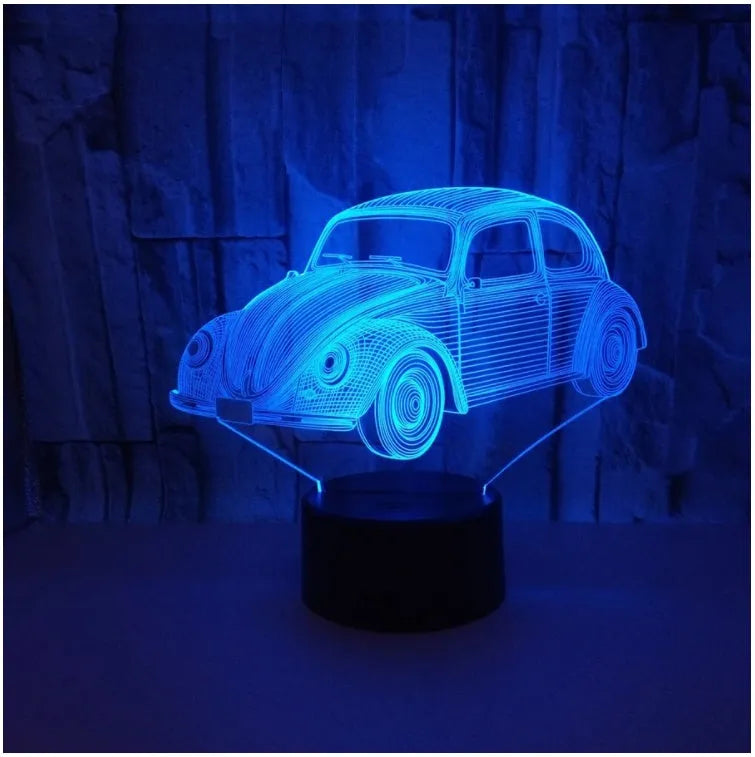 Modern acrylic LED table lamp with remote control and colourful touch lighting on black base