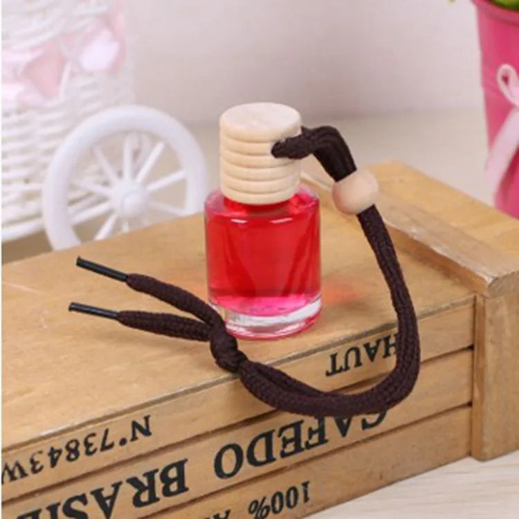 Glass bottle car air freshener hanging ornament with 55g lavender scent