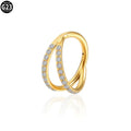 Titanium alloy lip nose ring jewellery with diamond treatment in gold or steel colour options