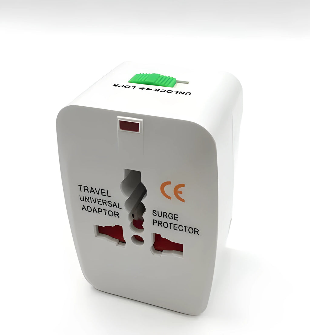 Universal travel plug converter measuring 73x50x39mm for international mobile phone charging
