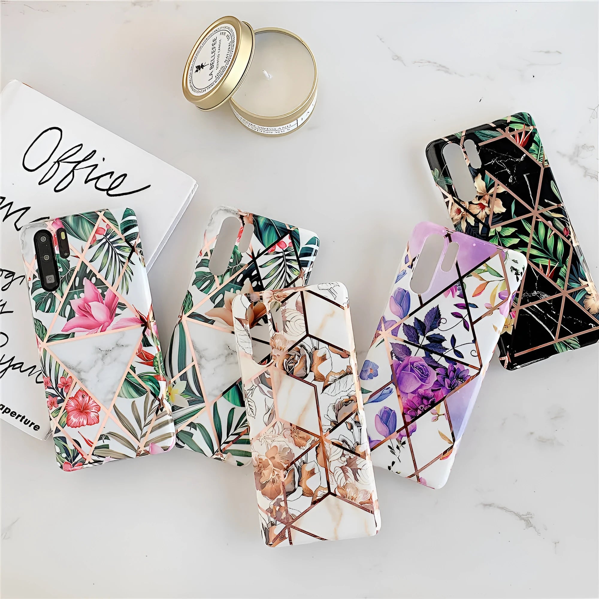Flower lattice floral TPU+PC phone case back cover for Huawei Mate20 P30