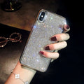 Silver full diamond silicone phone case for iPhone 11, XR, 7 and more models