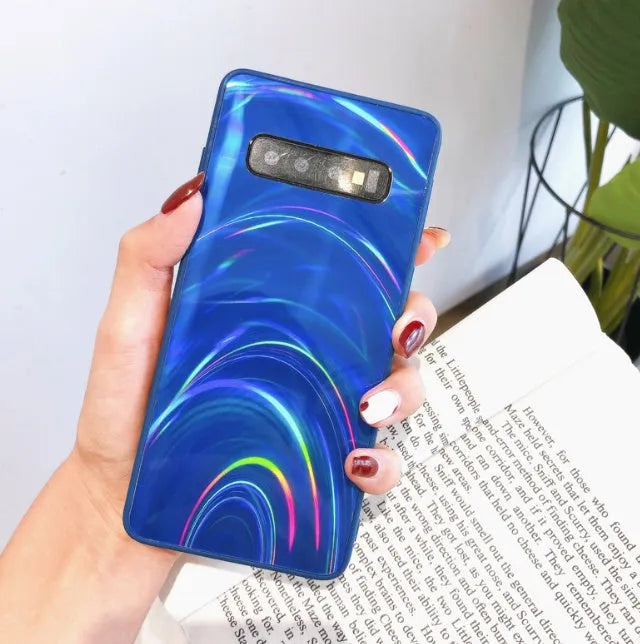 Marble shockproof silicone phone case for Samsung, TPU PC acrylic, soft edge full cover, anti-fingerprint, black colour