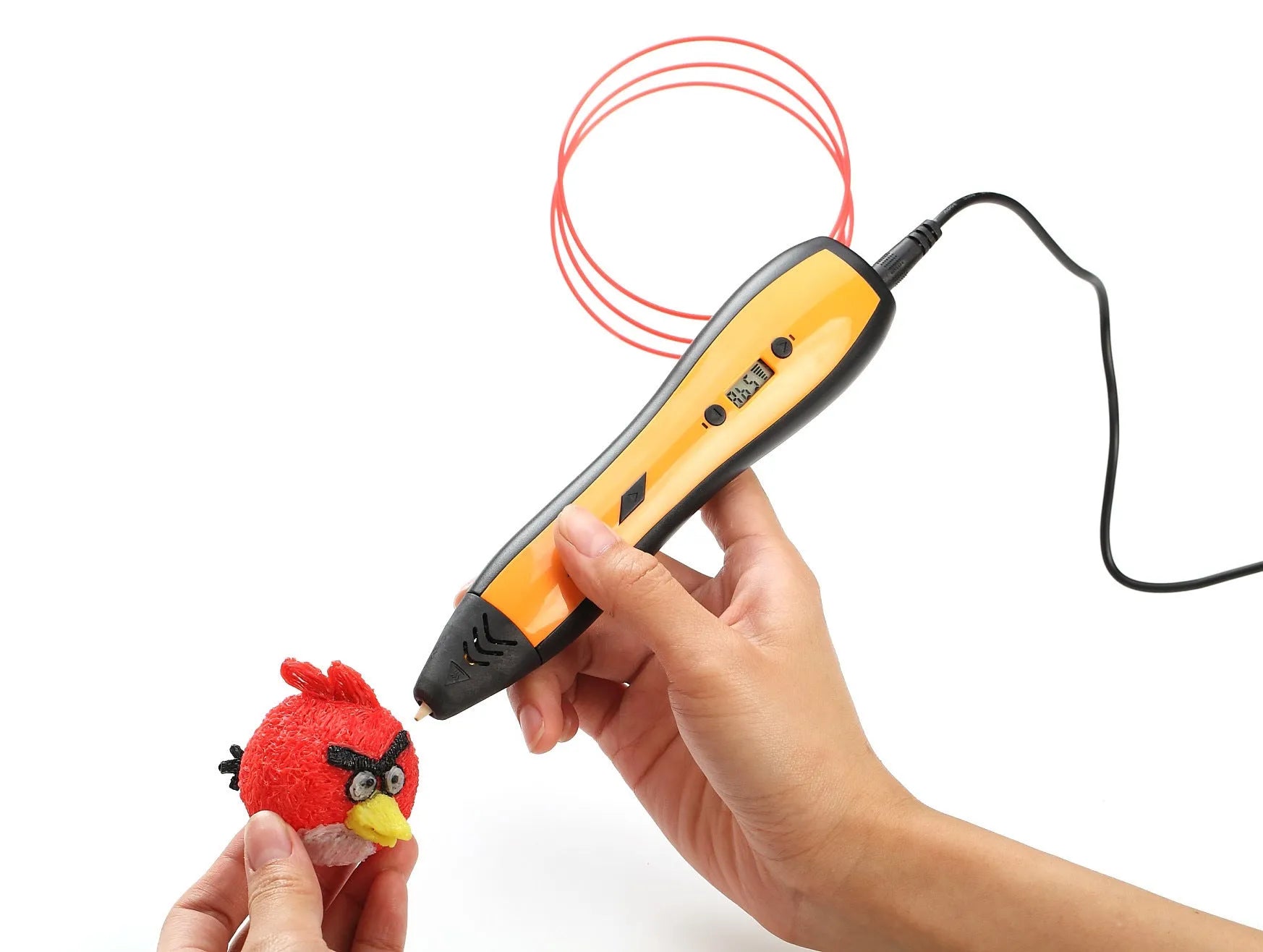 3D printing pen for children with LCD screen and ceramic nozzle in blue, orange, purple, white