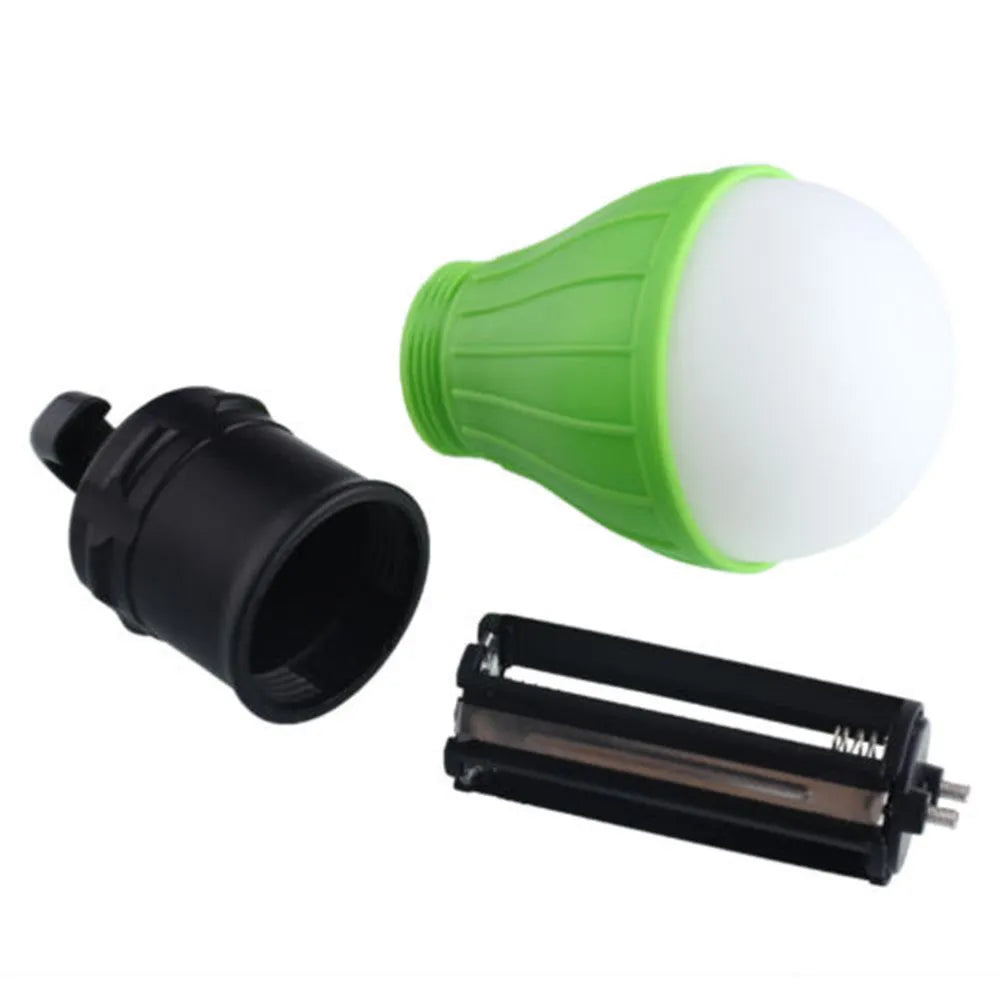 Portable hanging hook camping light with LED illumination in multiple colour options