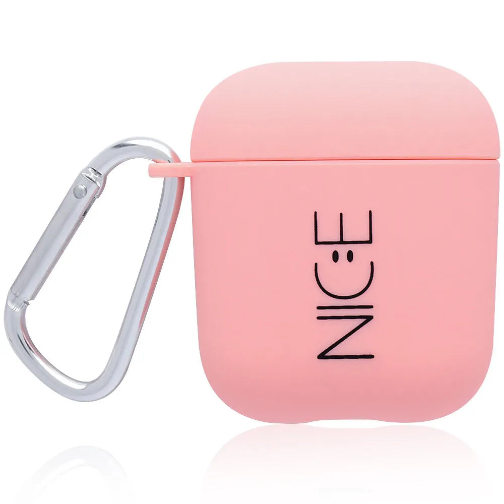 AirPods protective case cover in pink PC plastic with flower decorative design