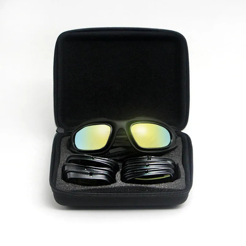 Polarized tactical goggles for outdoor cycling with PC frame and night vision enhancement