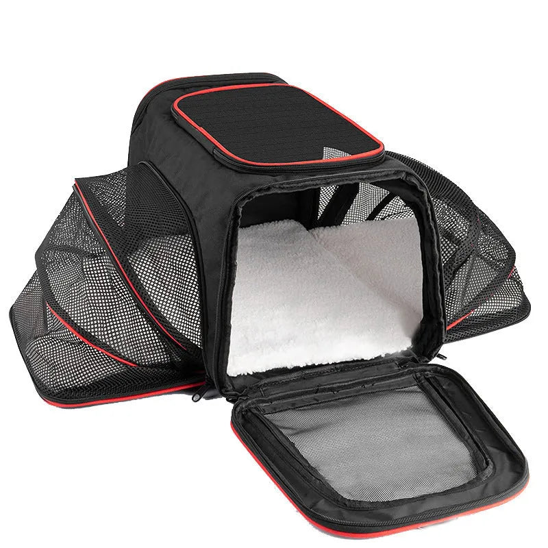 Cat transport bag in solid colour with 600D cation material construction