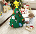 Three-dimensional felt Christmas tree pendant with felt balls on a cone base