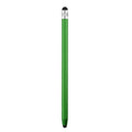 Metal dual-tip capacitive stylus pen with silicone touch heads, 14cm long, in silver colour